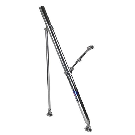 Reelax Outrigger Base Midi 1250mm (Pr) - Stainless steel scissor arm outrigger base for heavy tackle fishing boats.